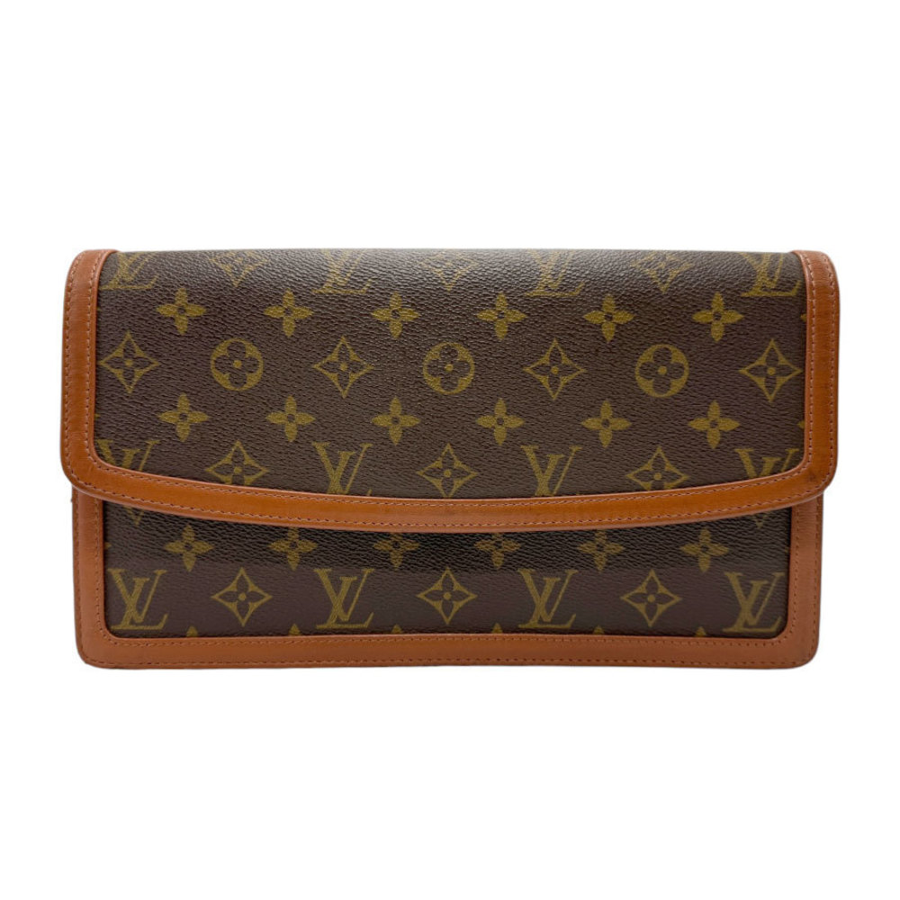 Louis Vuitton Pochette Damm Gm Monogram Canvas Clutch Bag Brown
